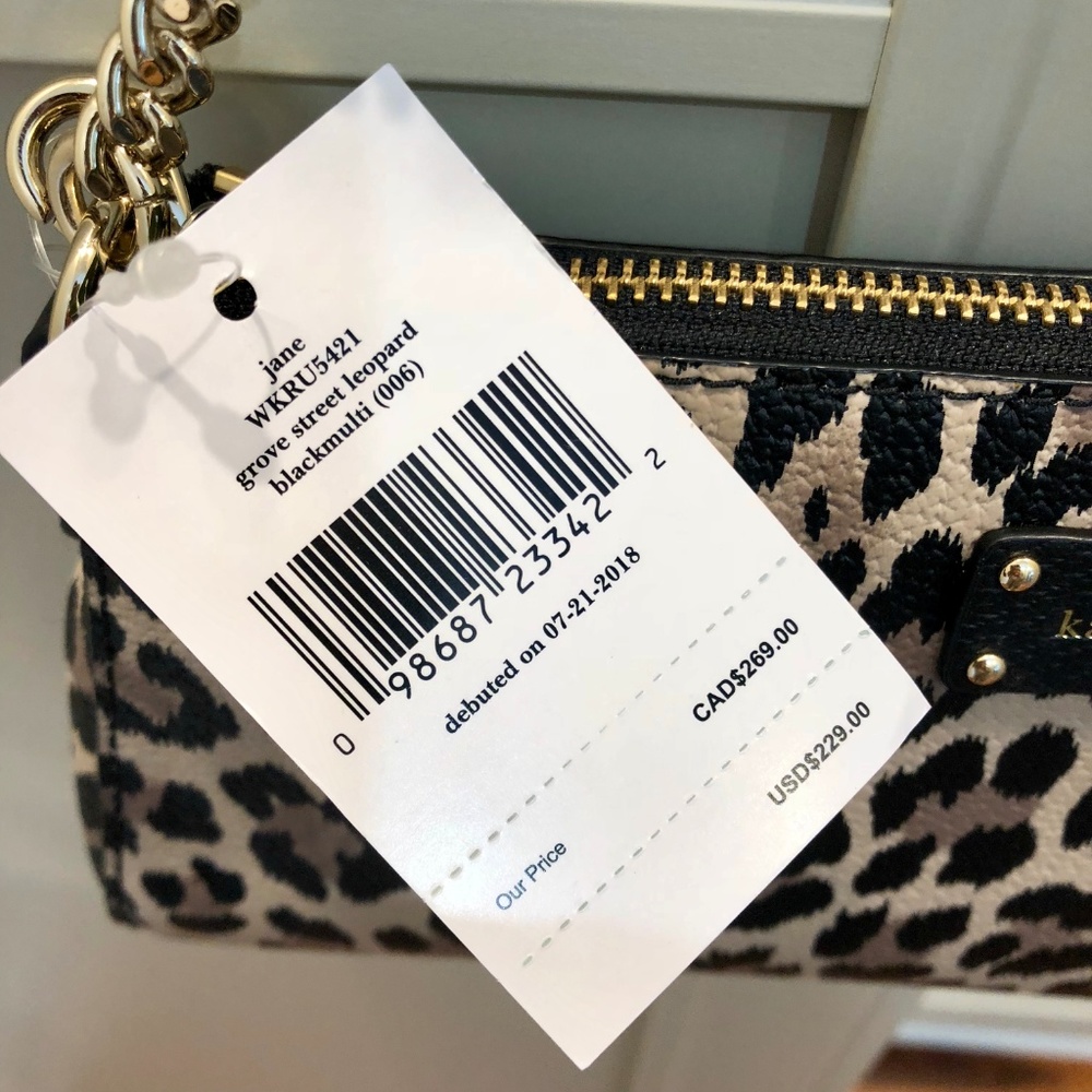 NWT Kate Spade Leopard Jane Chain Bag Grove St - Picture 8 of 8